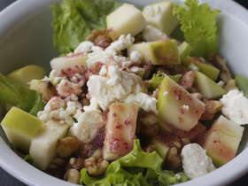 Apple Walnut Salad with Raspberry Vinaigrette