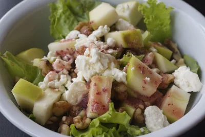 Apple Walnut Salad with Raspberry Vinaigrette