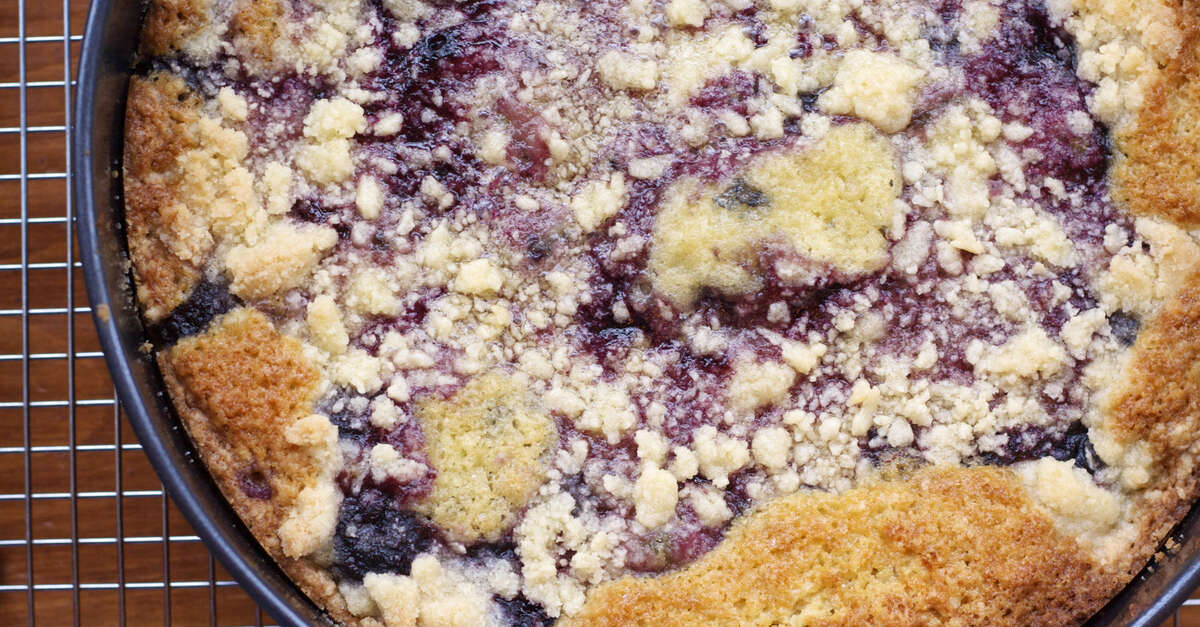 Cherry Marzipan Streusel Cake Recipe - MakeBetterFood.com