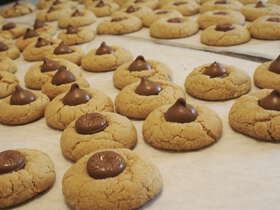 Hershey Kiss Peanut Butter Blossom Cookies